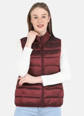 Women Maroon Puffer Jacket