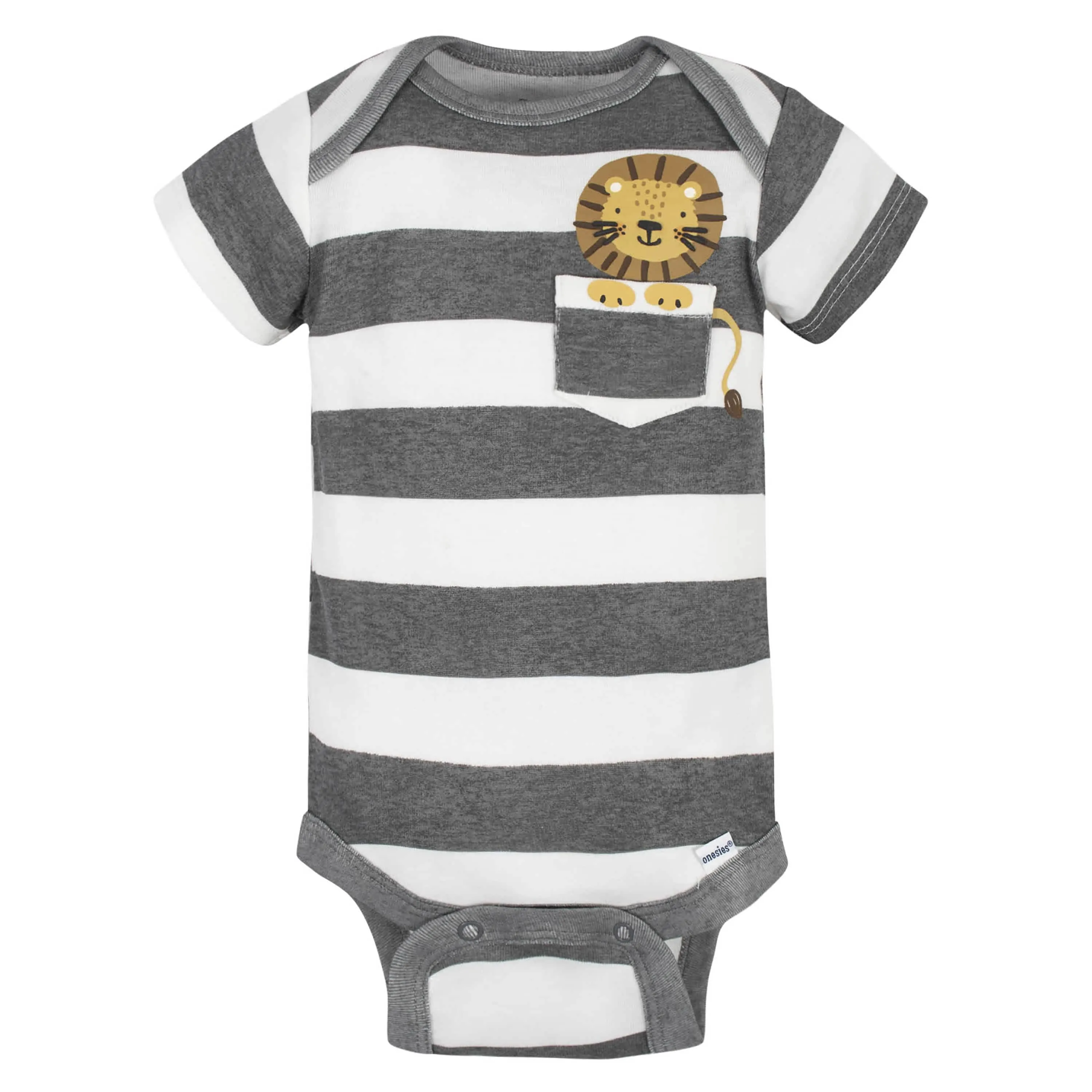 3-Pack Baby Boys Lion Short Sleeve Onesies® Bodysuits