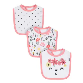 3-Pack Baby Girls Garden Floral Dribbler Bibs