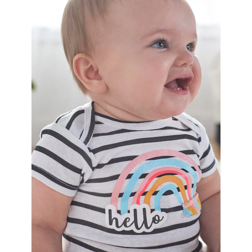 5-Pack Baby Girls Rainbow Onesies Bodysuits