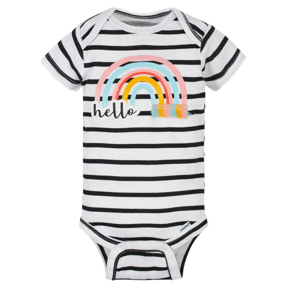 5-Pack Baby Girls Rainbow Onesies Bodysuits