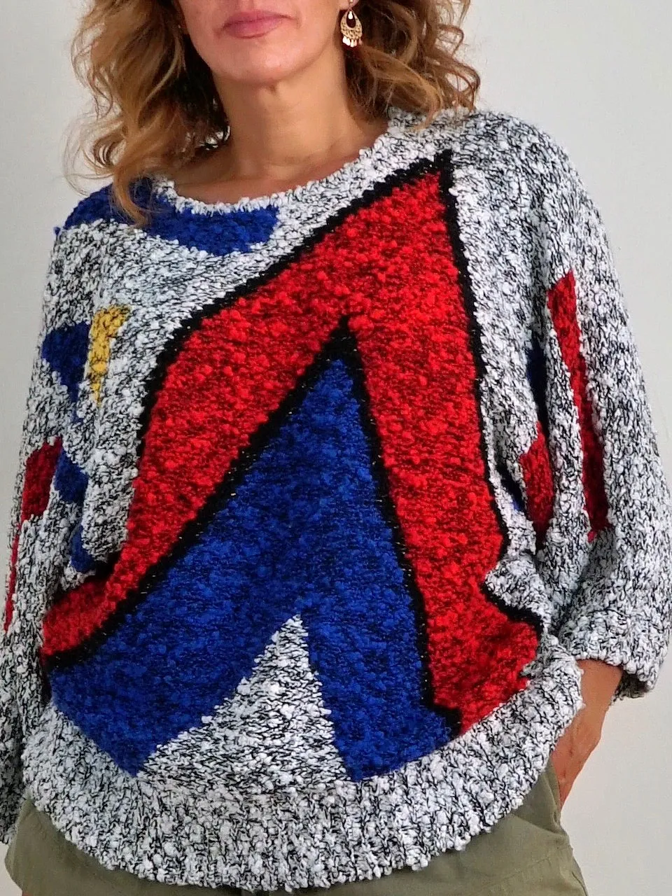 80's New Wave Geometric Sweater