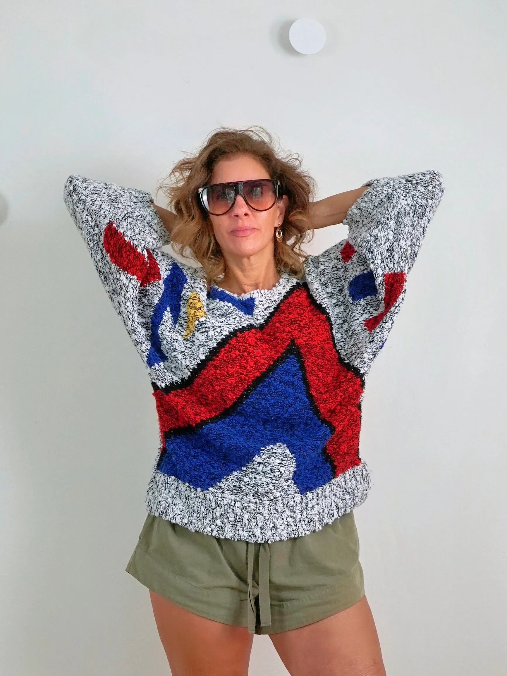 80's New Wave Geometric Sweater