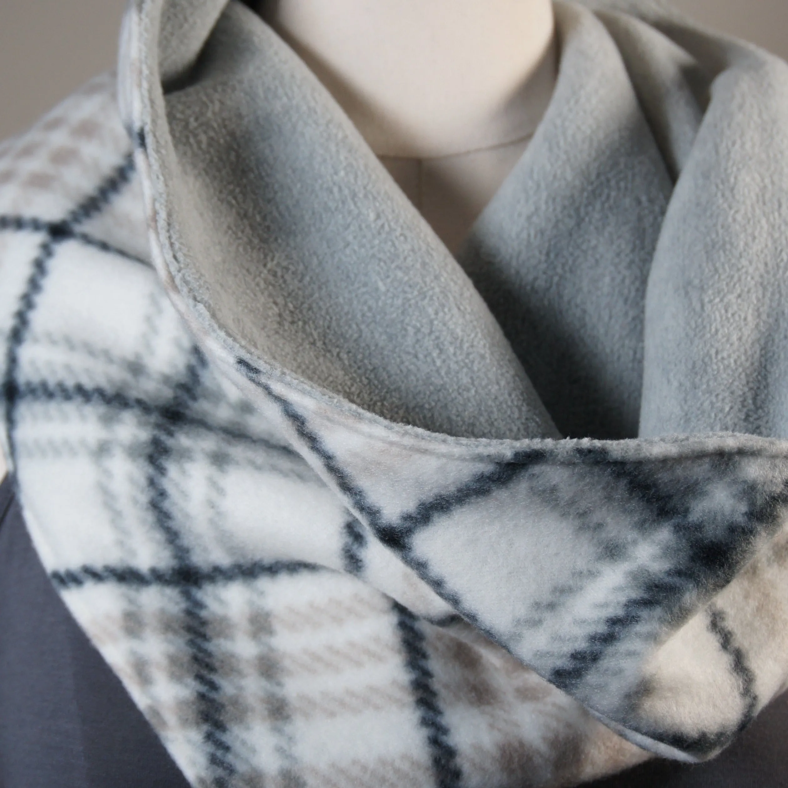 Accessories - Scarves - Cowl - Plaid and Gray