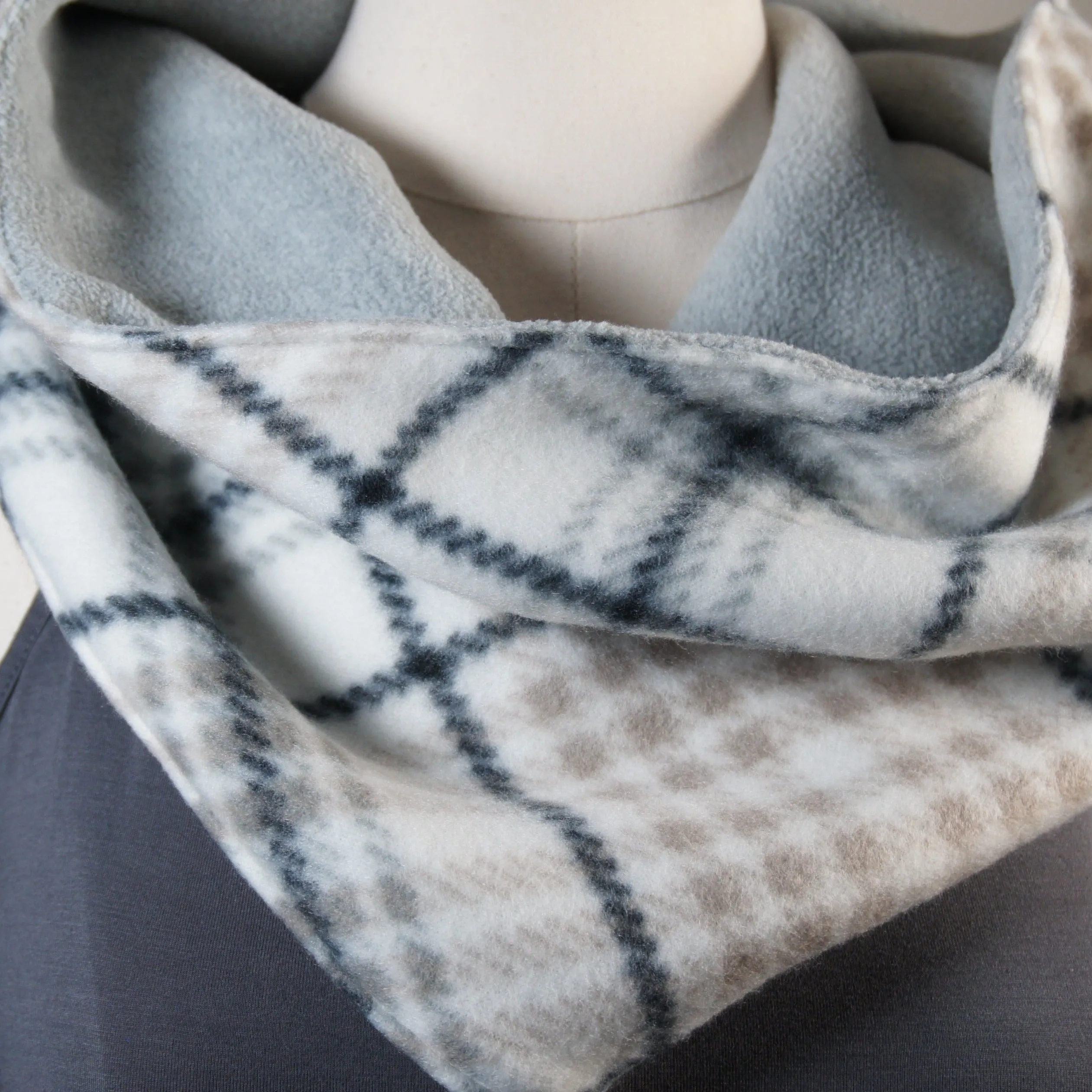 Accessories - Scarves - Cowl - Plaid and Gray