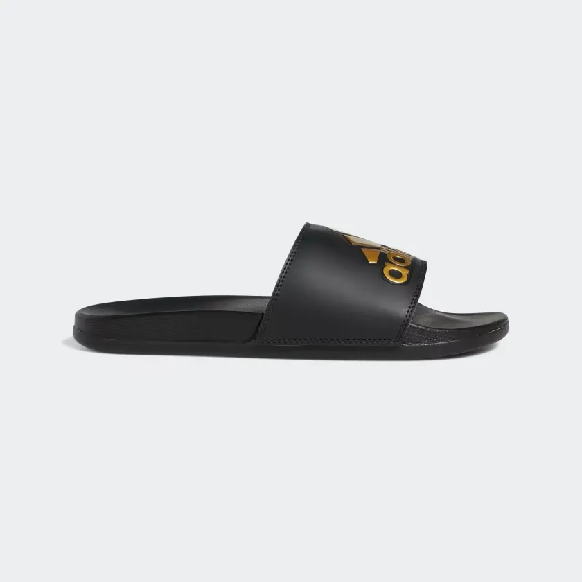 Adidas Men's Adilette Comfort Slides - Core Black / Gold Metallic