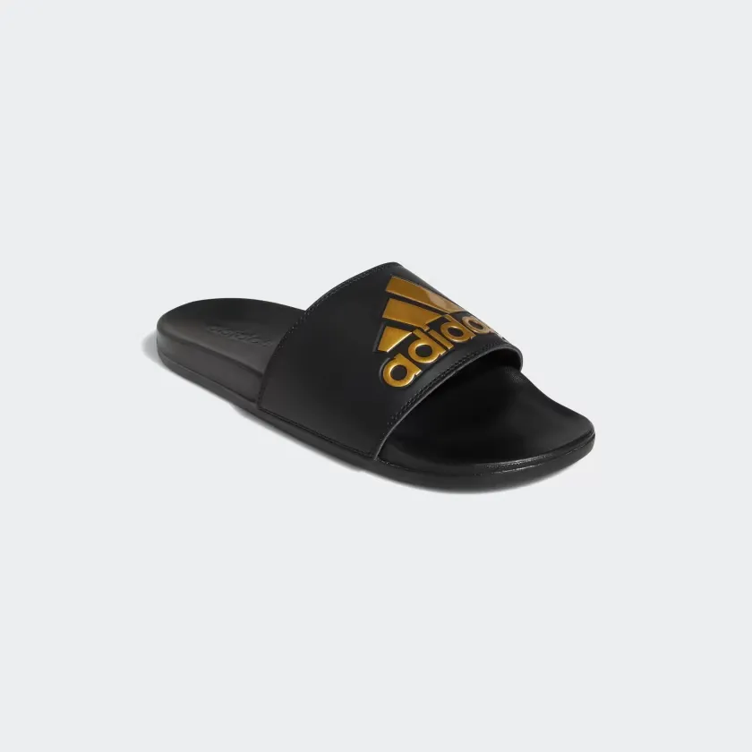 Adidas Men's Adilette Comfort Slides - Core Black / Gold Metallic