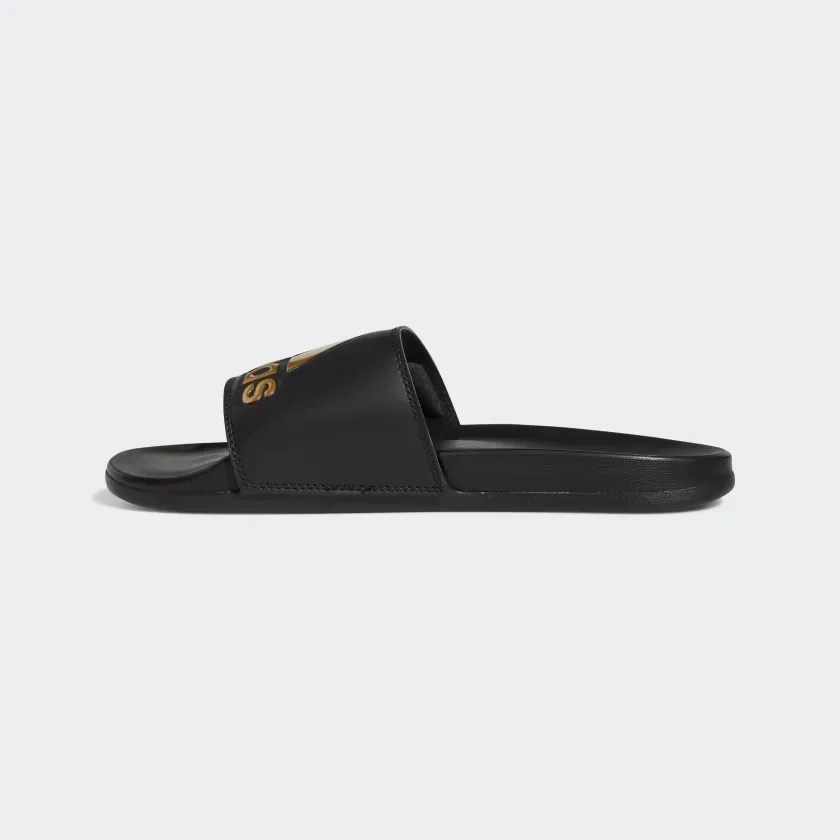 Adidas Men's Adilette Comfort Slides - Core Black / Gold Metallic