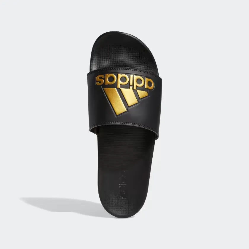 Adidas Men's Adilette Comfort Slides - Core Black / Gold Metallic