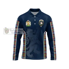 Aikenhead Tartan Long Sleeve Polo Shirt with Family Crest and Lion Rampant Vibes Sport Style