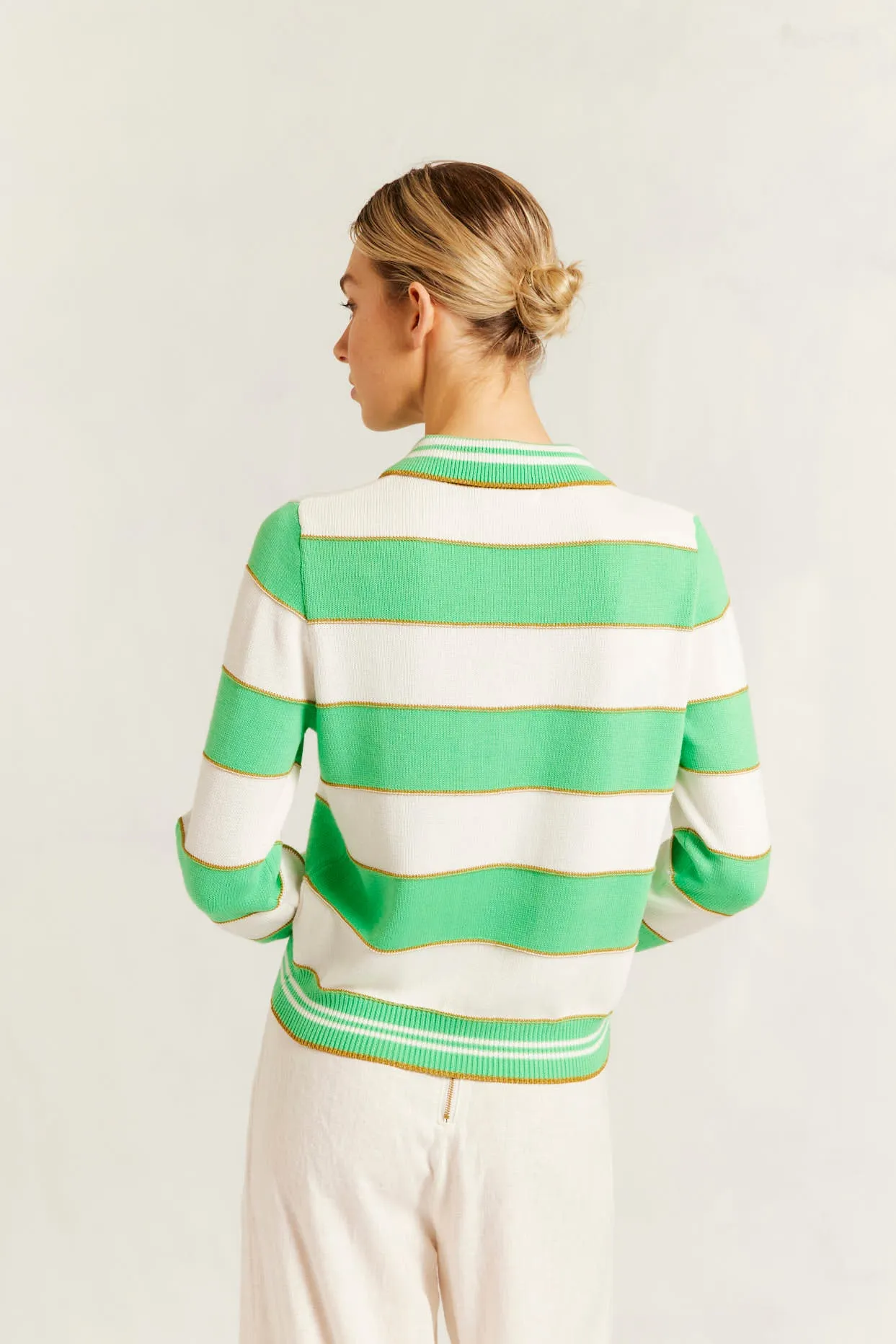 Amalfi Polo Sweater in Meadow