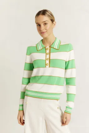 Amalfi Polo Sweater in Meadow