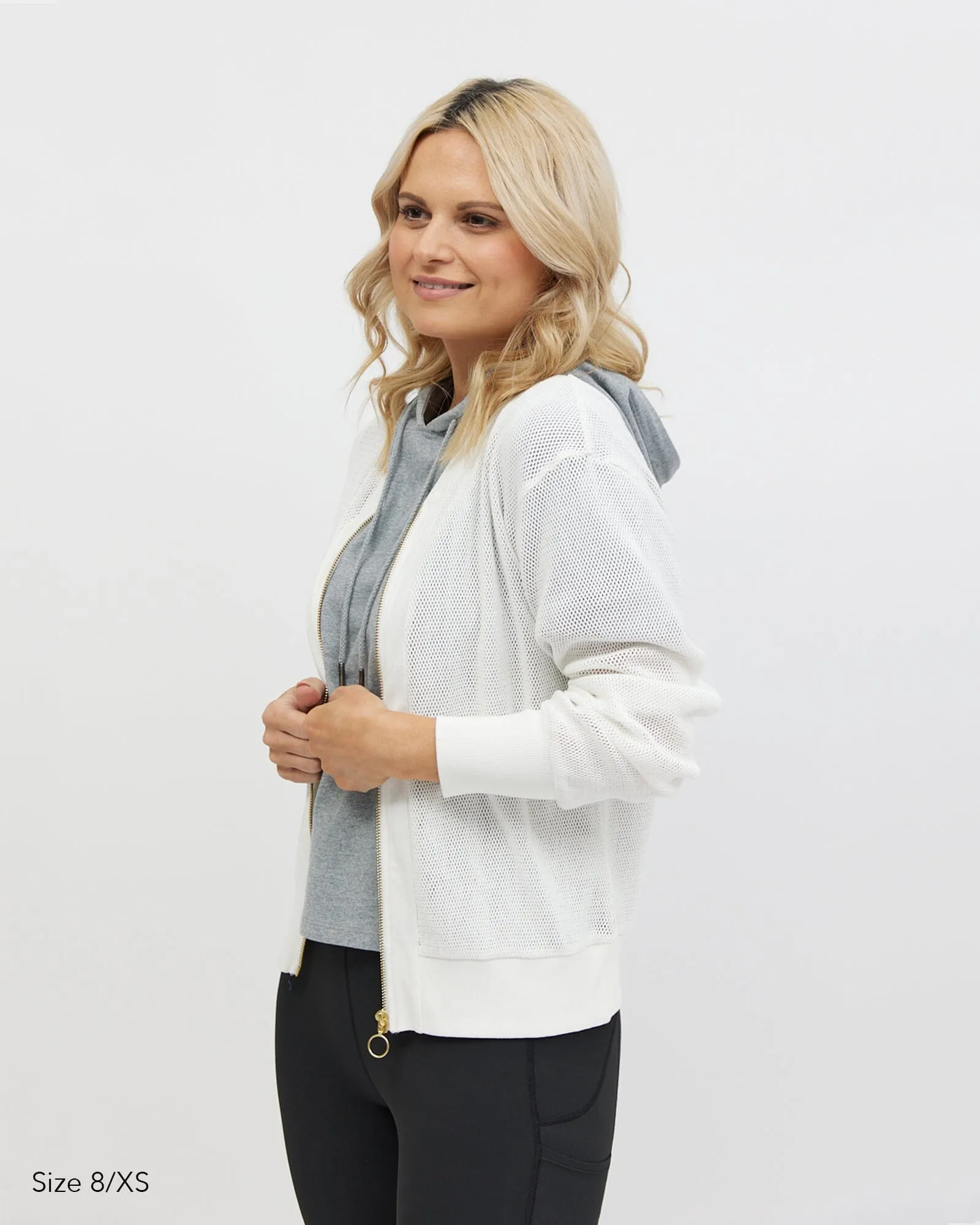 Amara Mesh Bomber Jacket - Cream