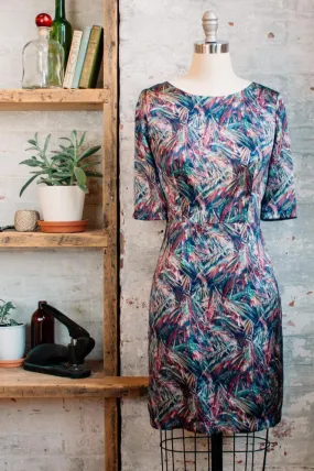 Amélie - silk feathers liberty print dress