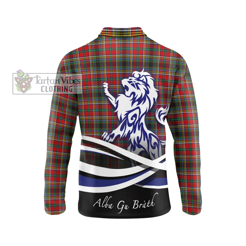 Anderson of Arbrake Tartan Long Sleeve Polo Shirt with Alba Gu Brath Regal Lion Emblem