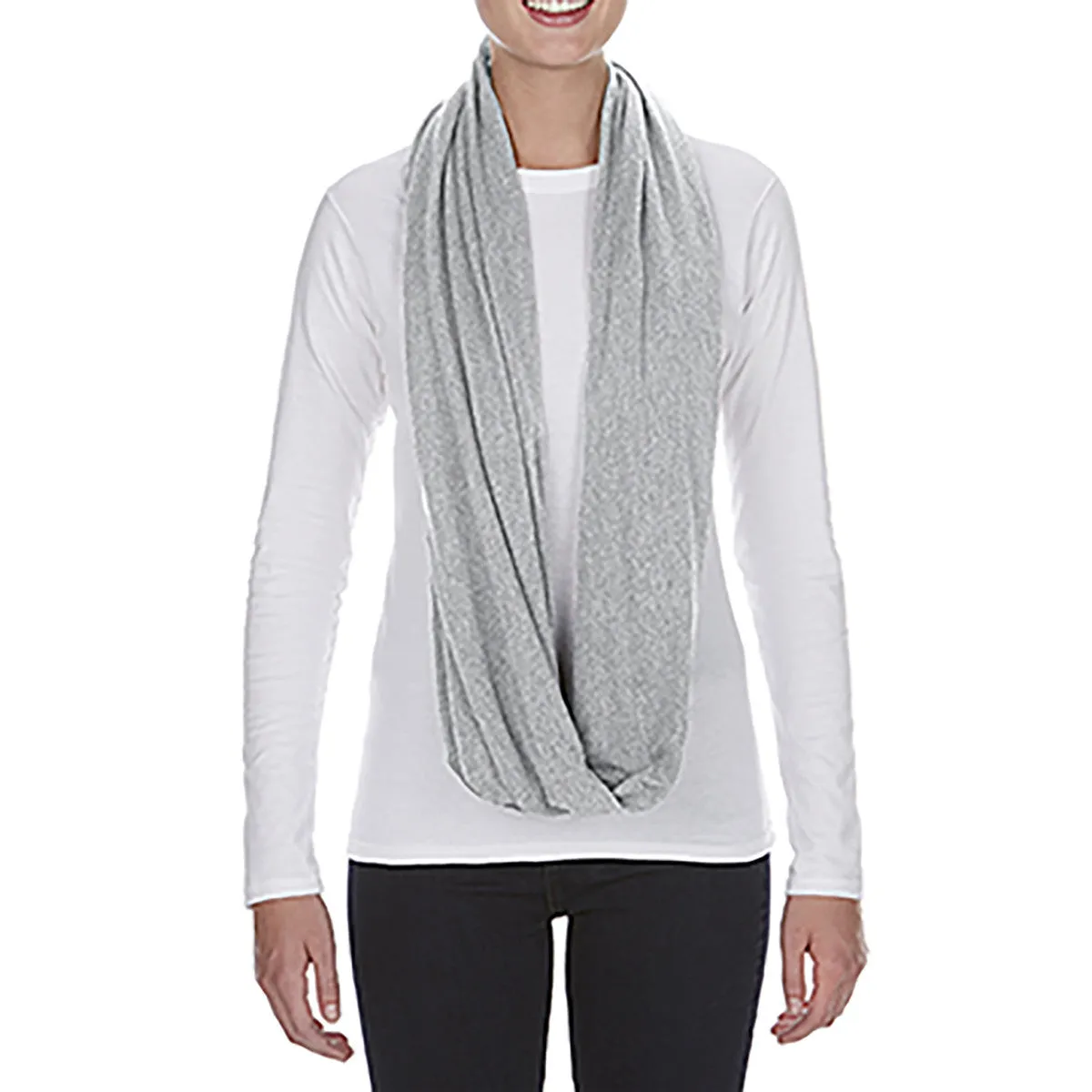 Anvil Women's Heather Grey Infinity Scarf