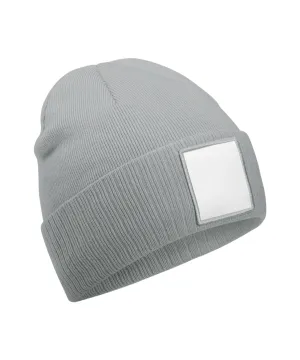 Appliqu patch beanie | Ash/White