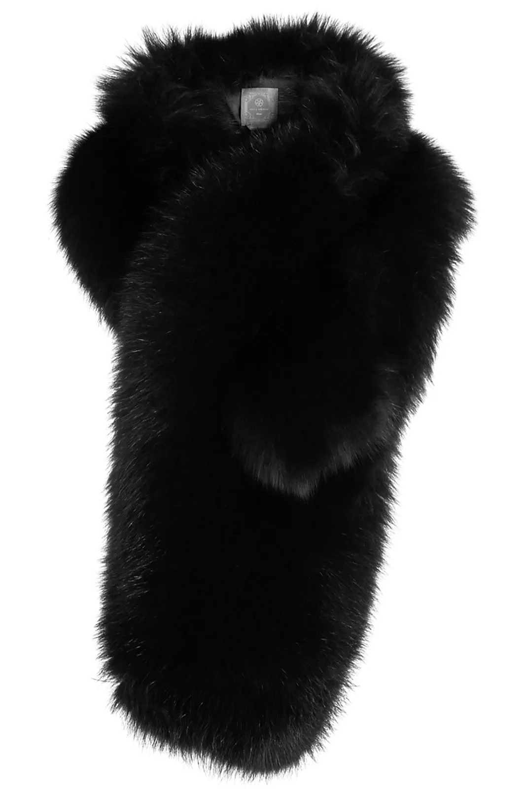 Arabella Blue Fox Fur Scarf Nero