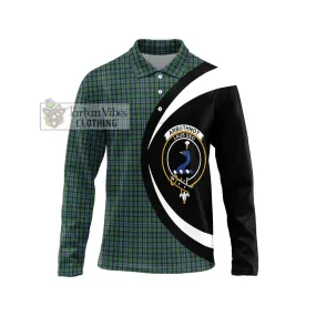 Arbuthnot Tartan Long Sleeve Polo Shirt with Family Crest Circle Style