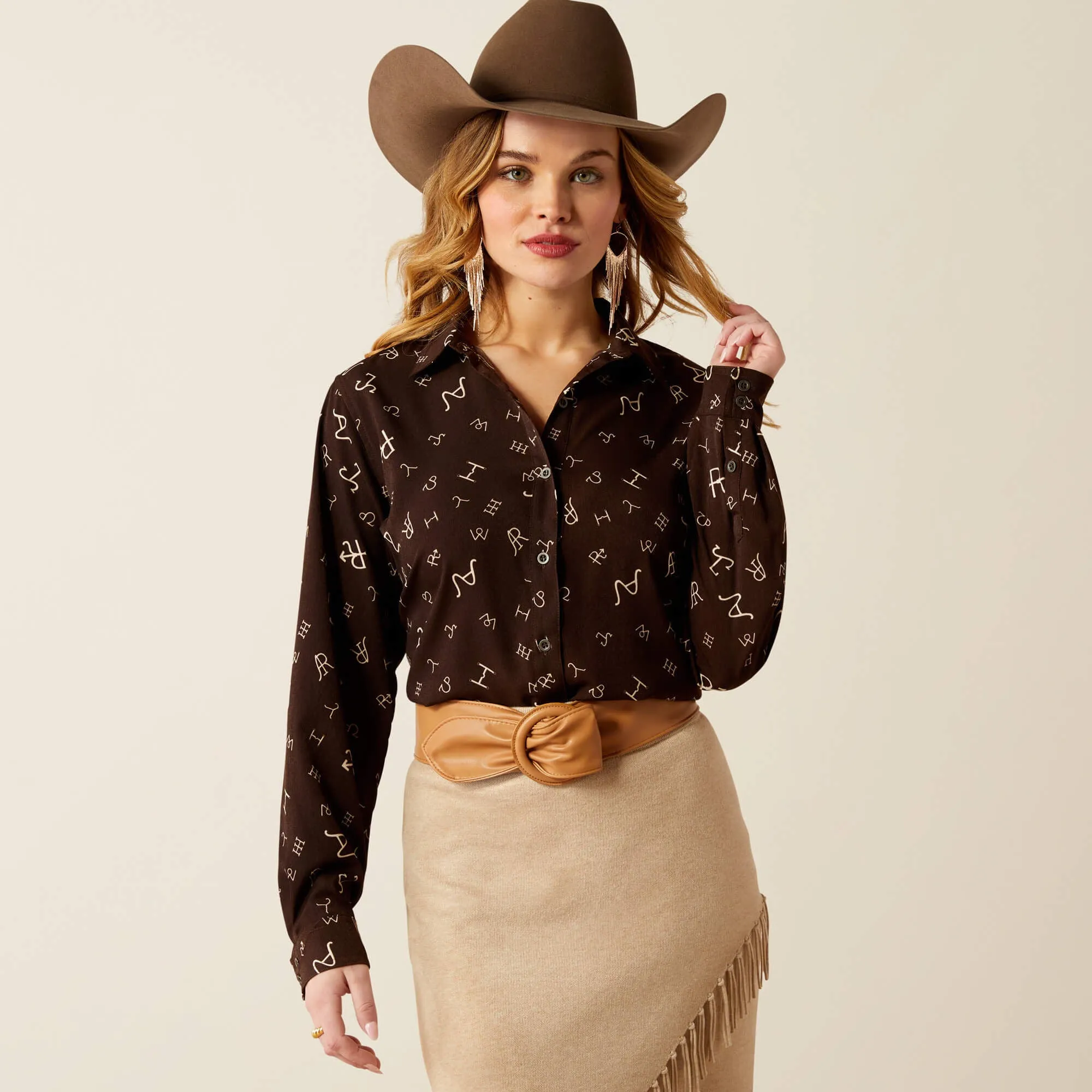 Ariat Brown Brands Print Blouse for Women