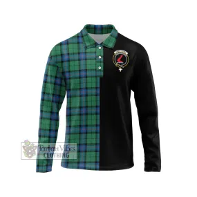 Armstrong Ancient Tartan Long Sleeve Polo Shirt with Family Crest and Half Of Me Style