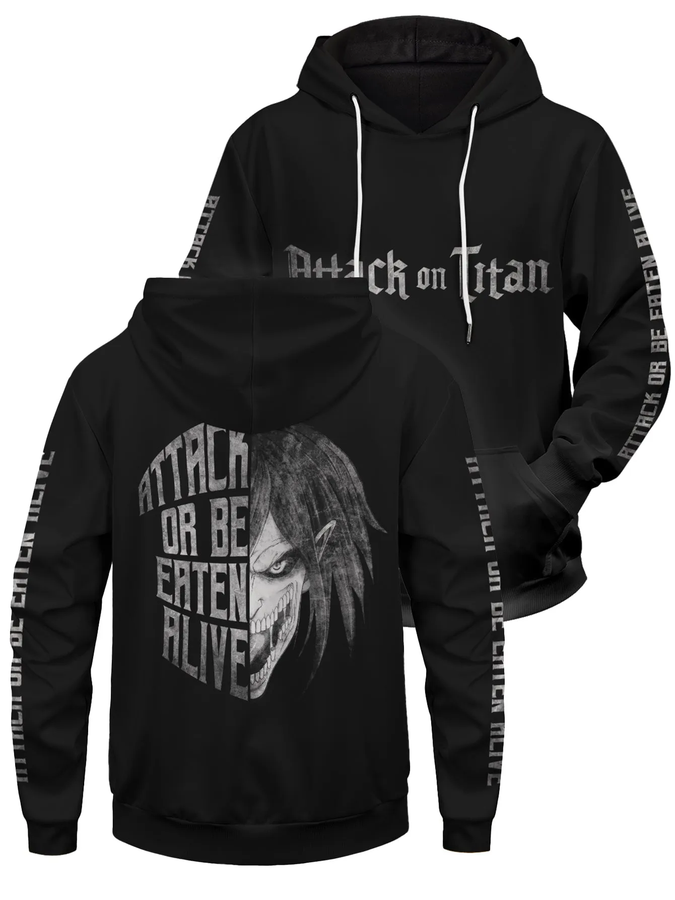 Attack Or Be Eaten Alive Unisex Pullover Hoodie