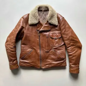 Aviator Brown Leather Jacket