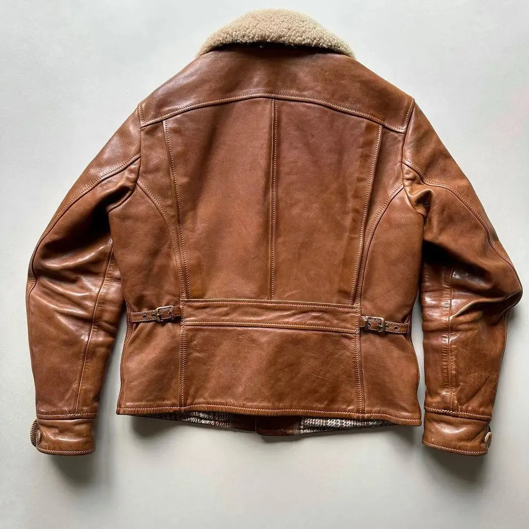 Aviator Brown Leather Jacket