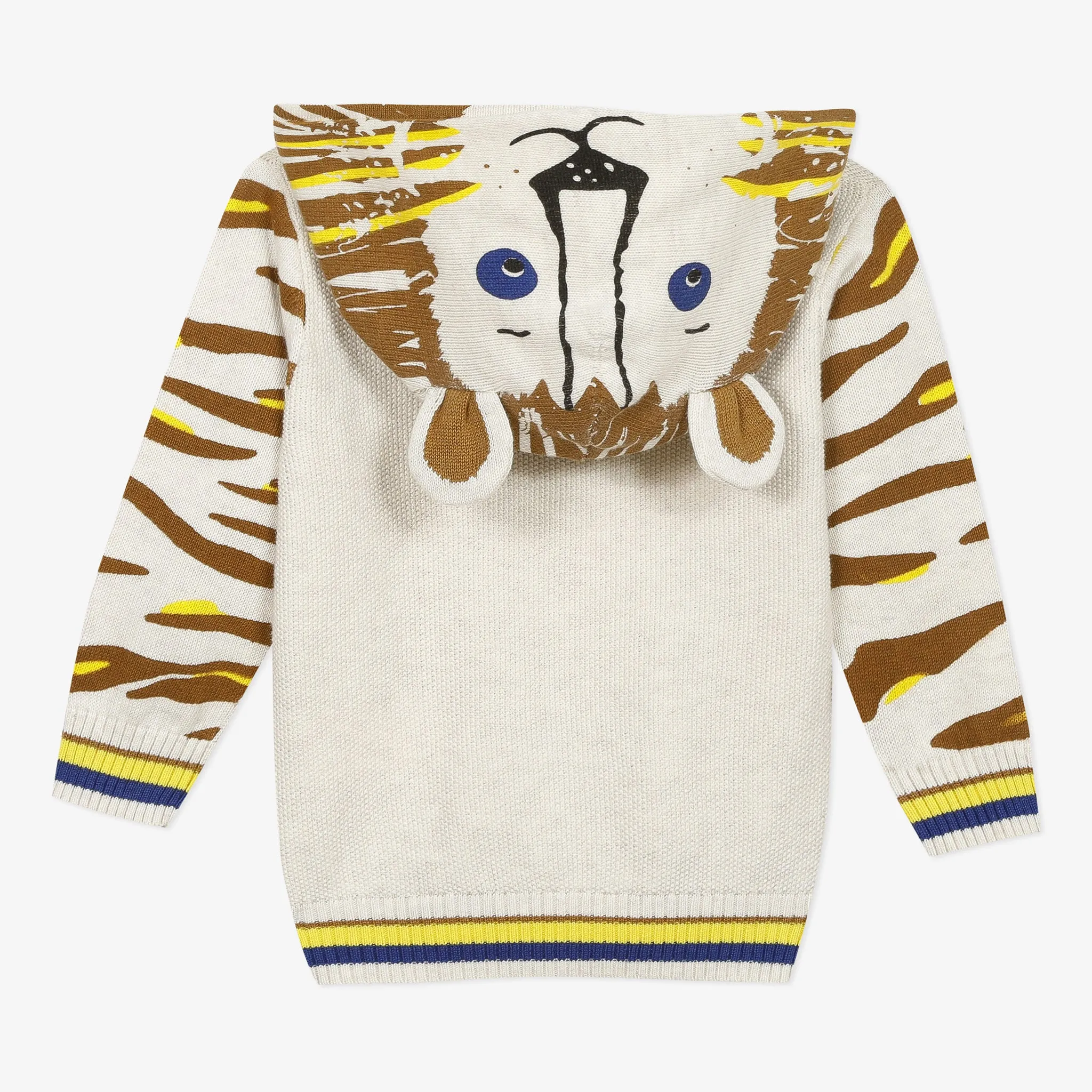 Baby boy hooded knit tiger cardigan