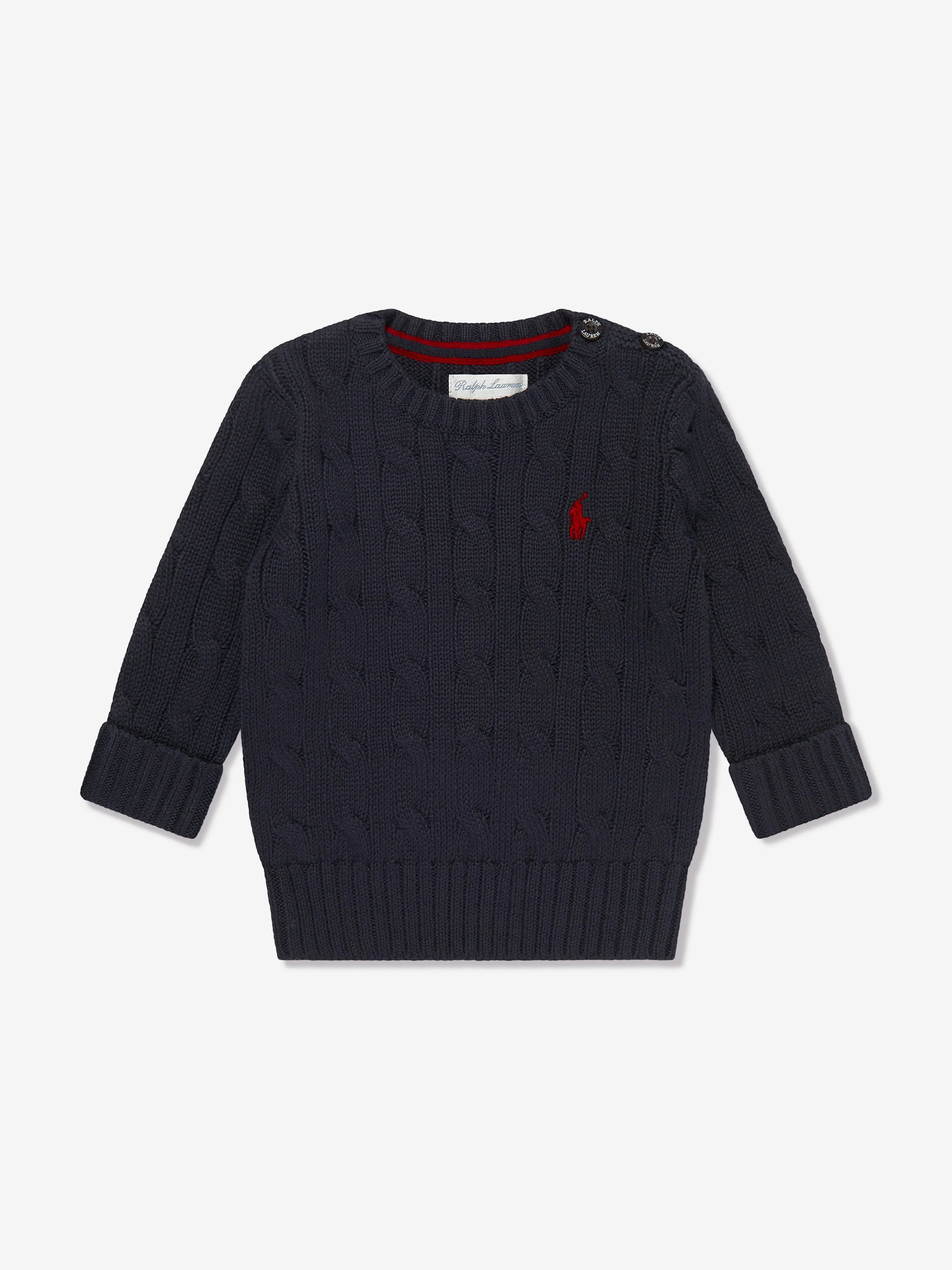 Baby Boys Cable Knit Sweater in Navy