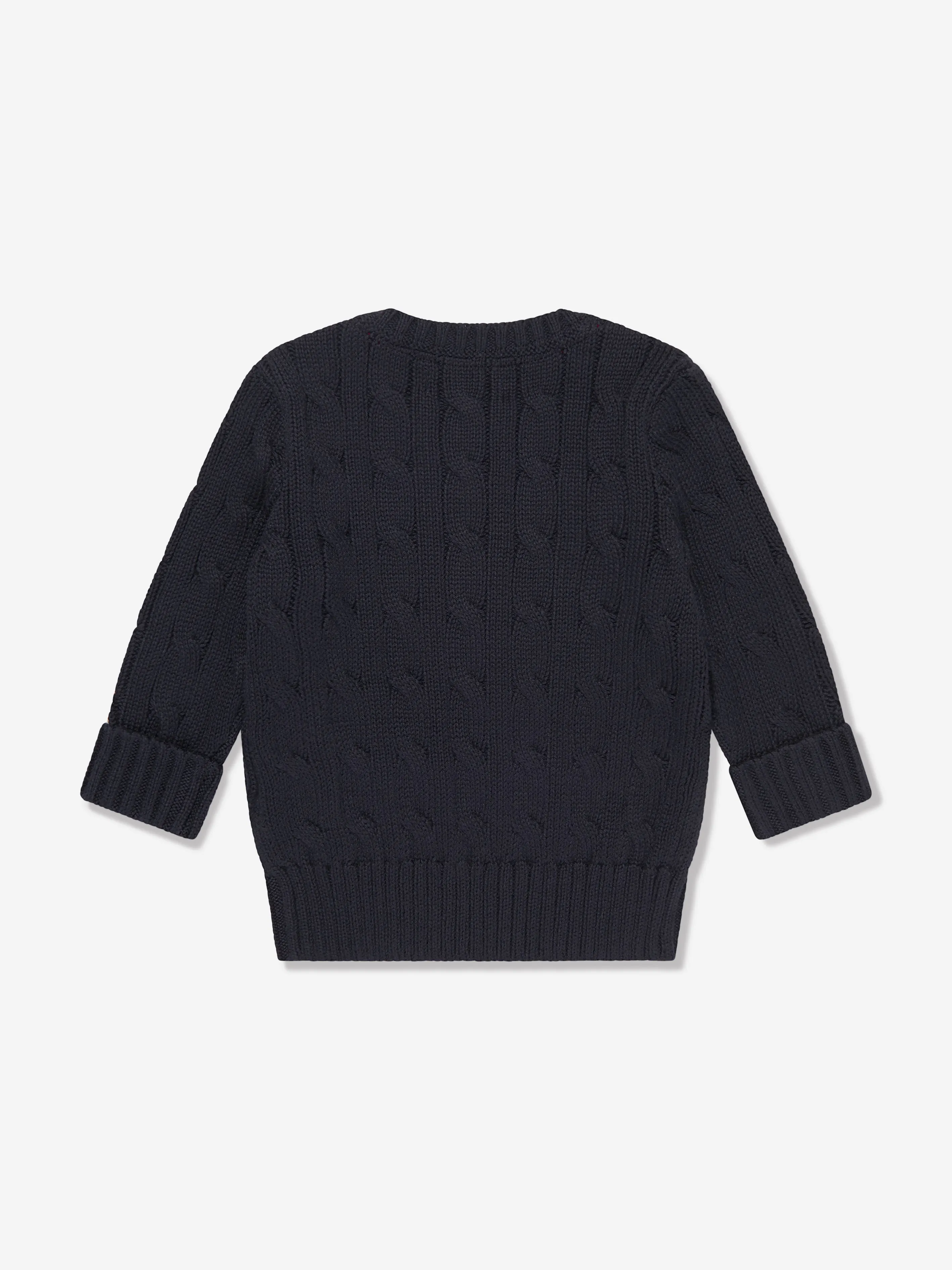 Baby Boys Cable Knit Sweater in Navy