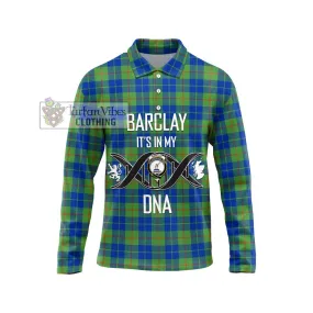 Barclay Hunting Ancient Tartan Long Sleeve Polo Shirt with Family Crest DNA In Me Style