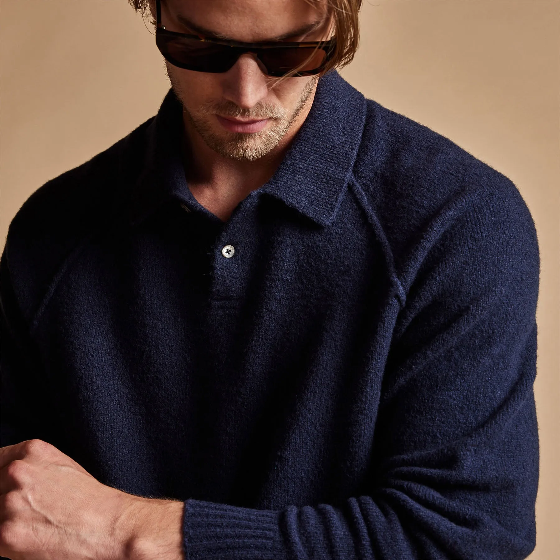 Bayshore Cashmere Blend Polo - Navy