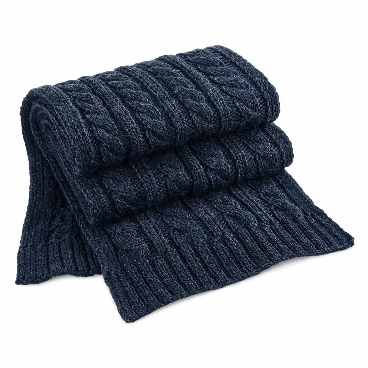 Beechfield Cable Knit Melange Scarf