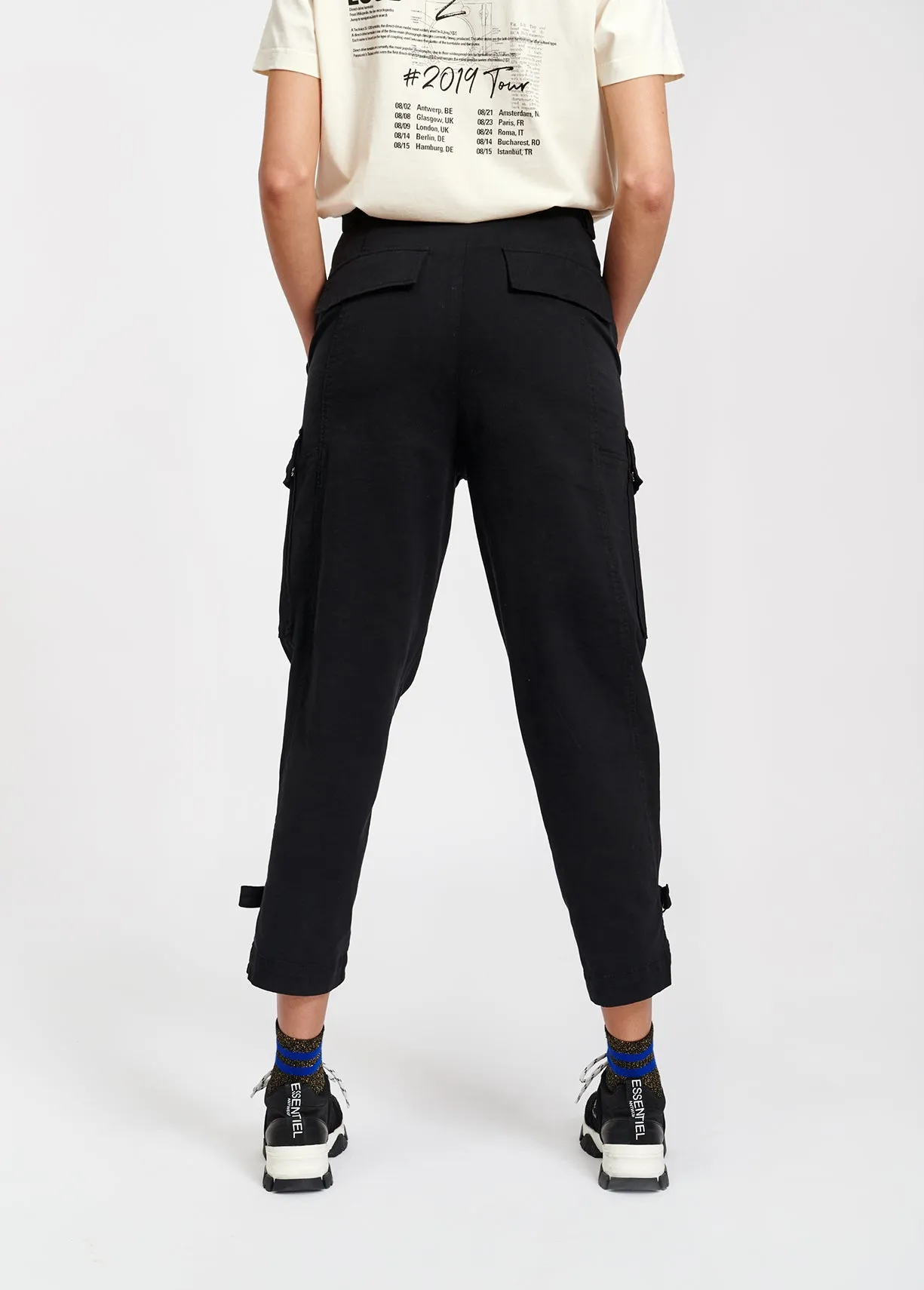 Black cargo trousers