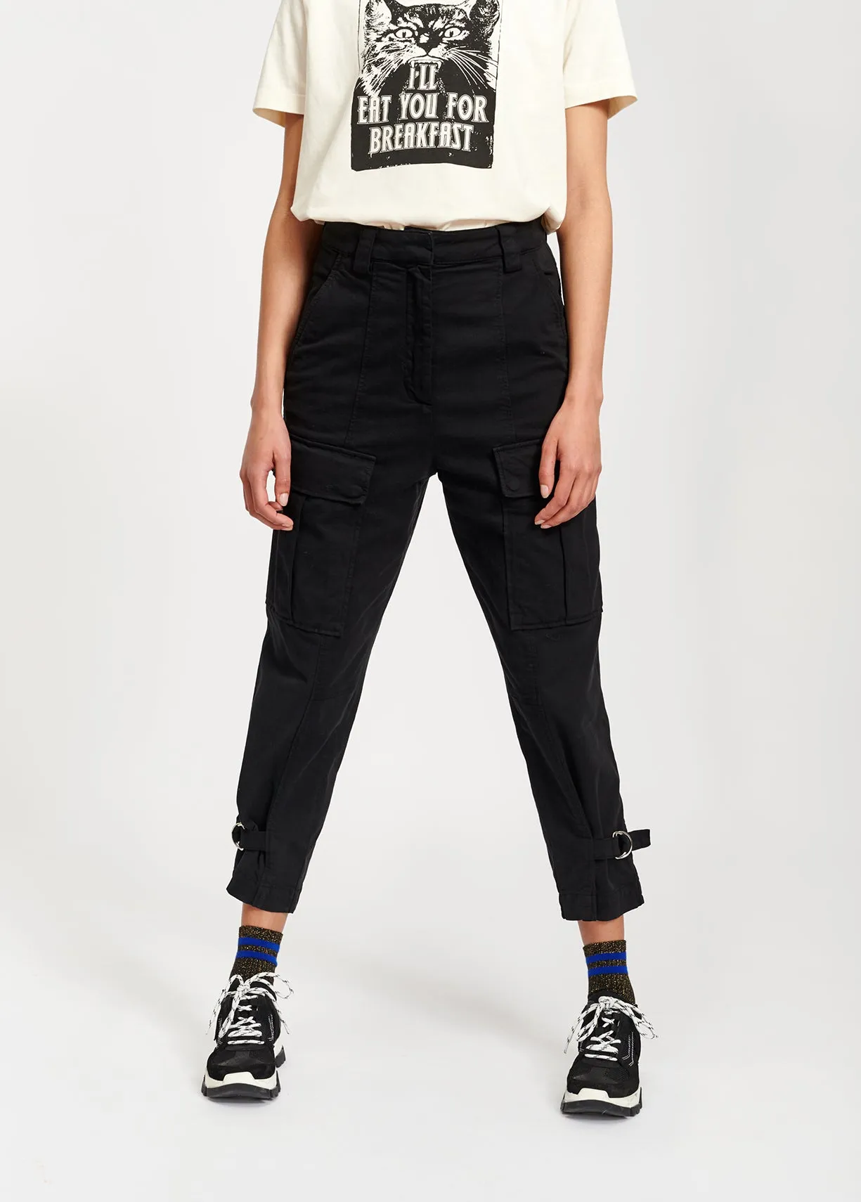 Black cargo trousers