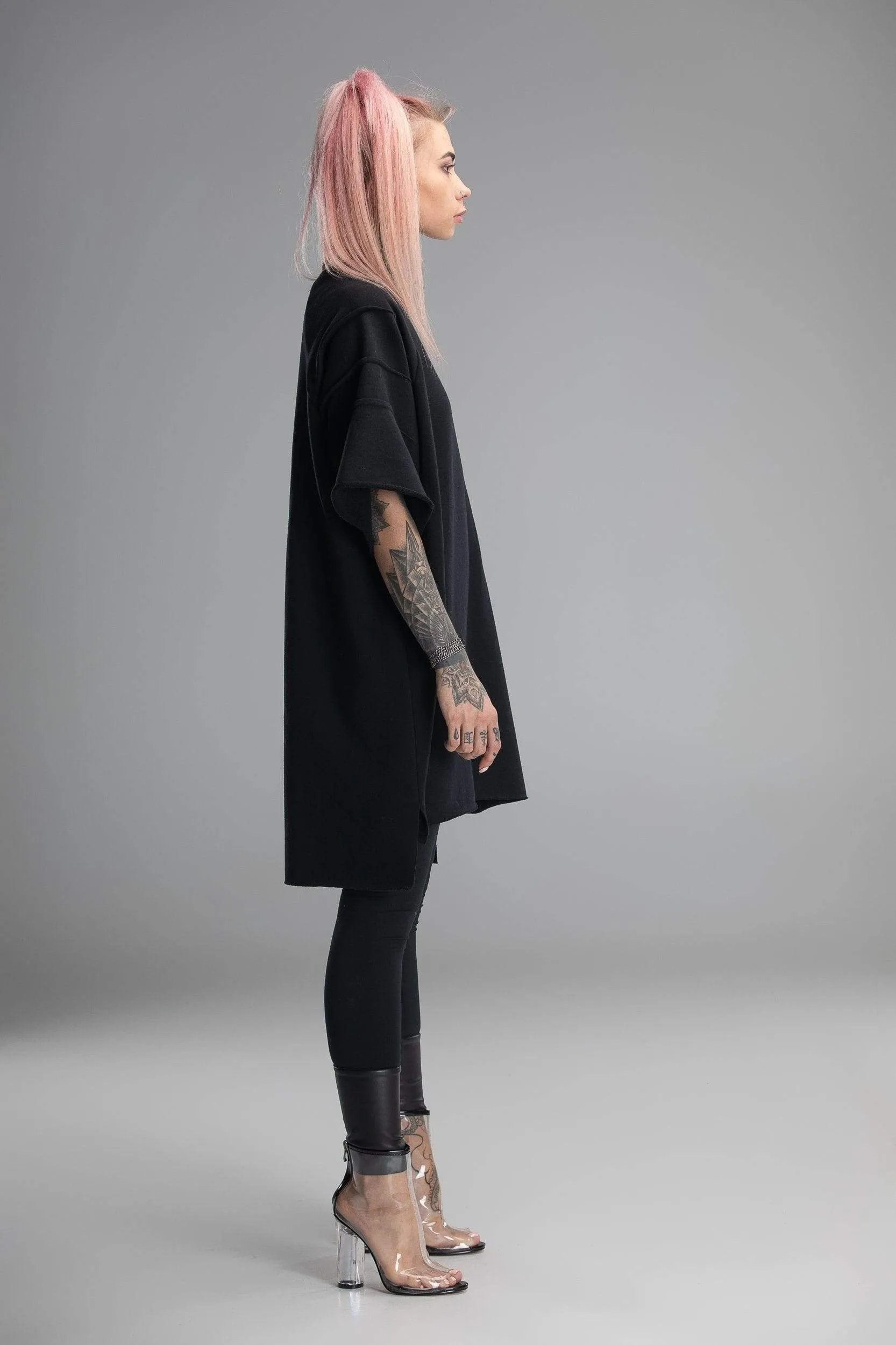 Black gothic loose tunic