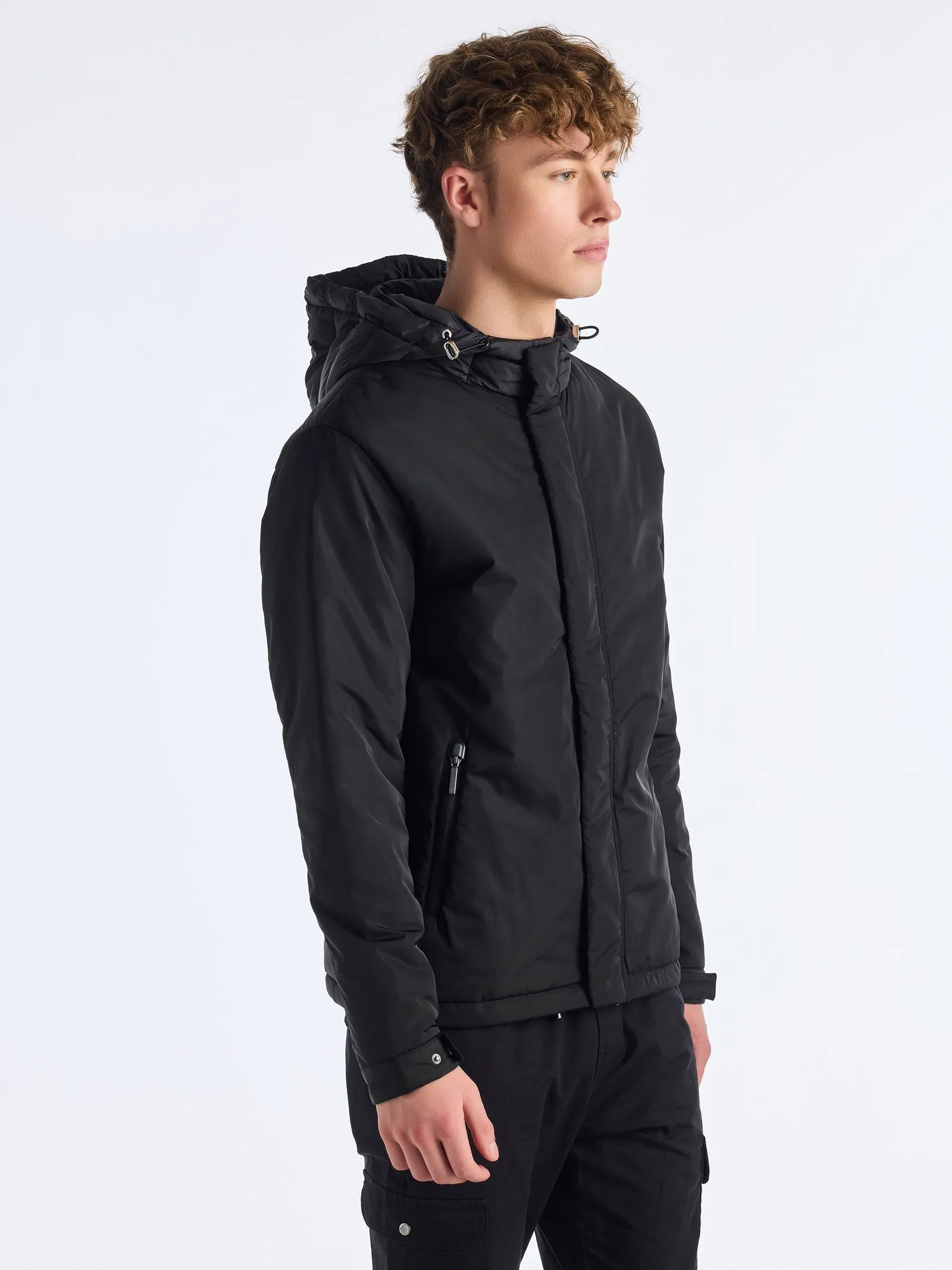 Black Hooded Puffer Jacket