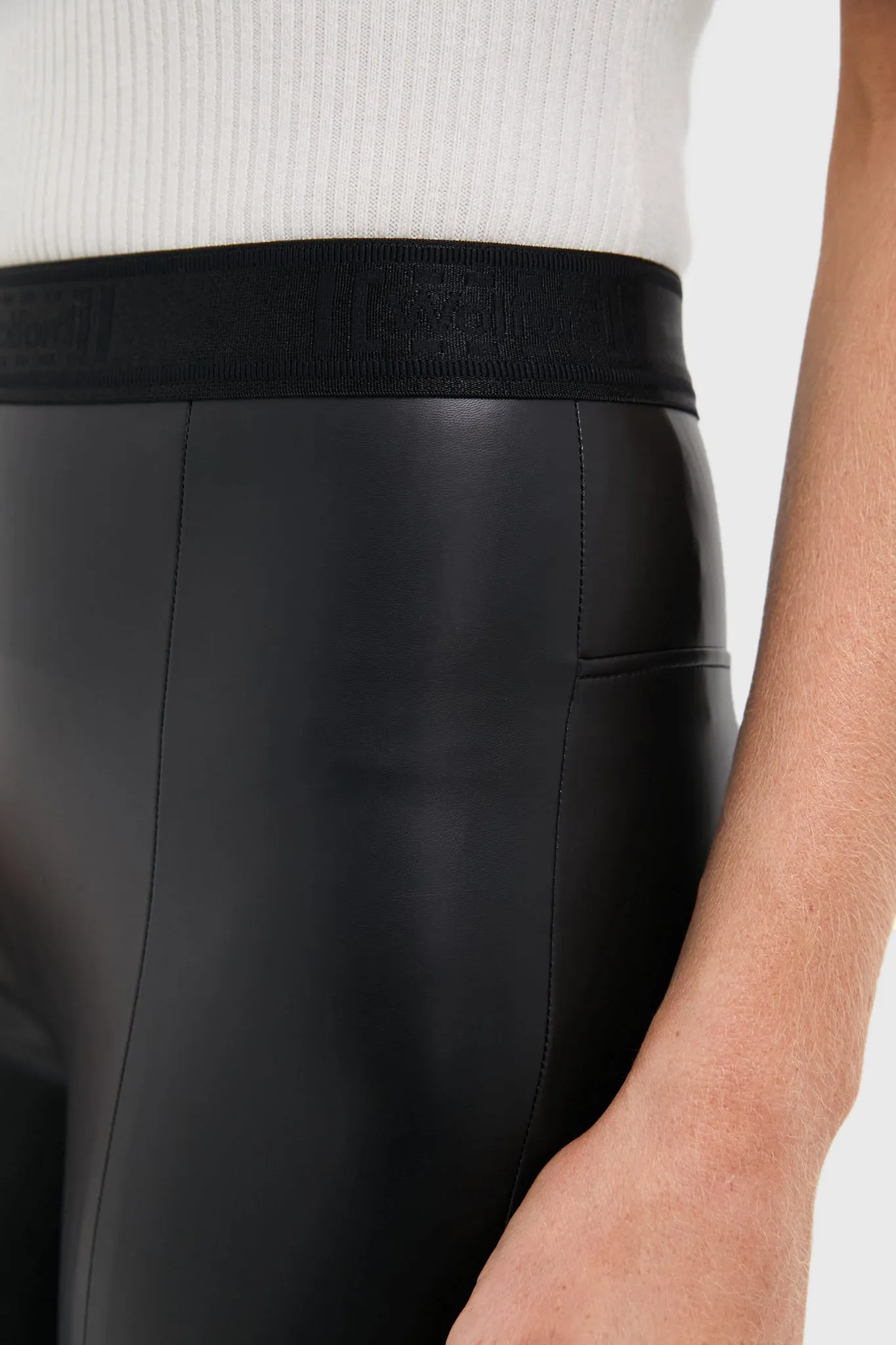 Black Vegan Leather Jenna Trousers