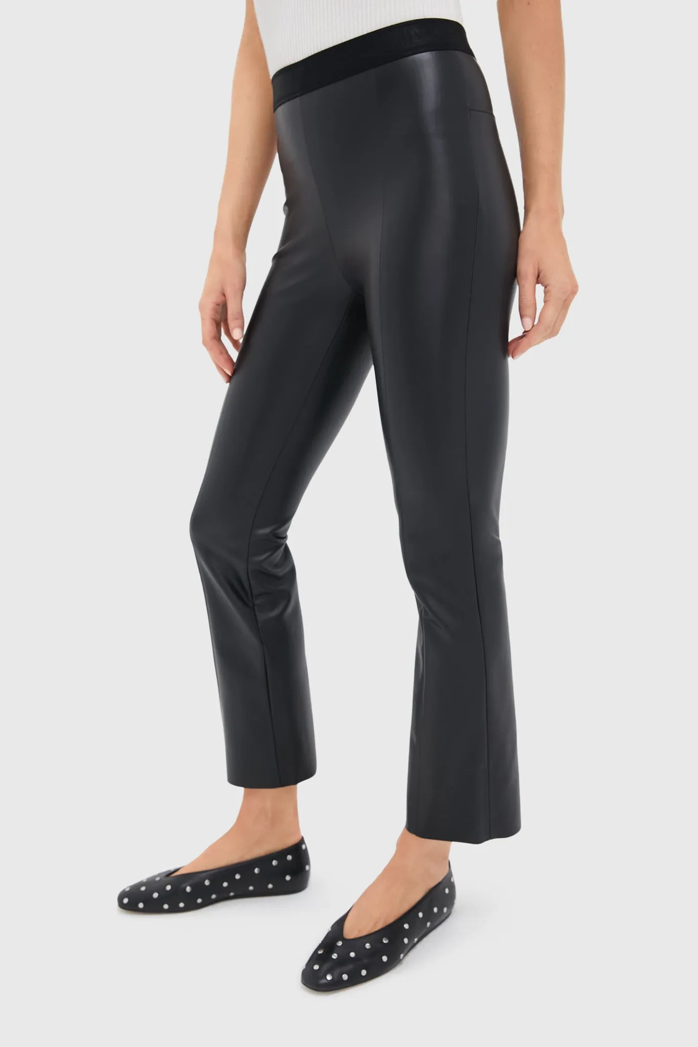 Black Vegan Leather Jenna Trousers