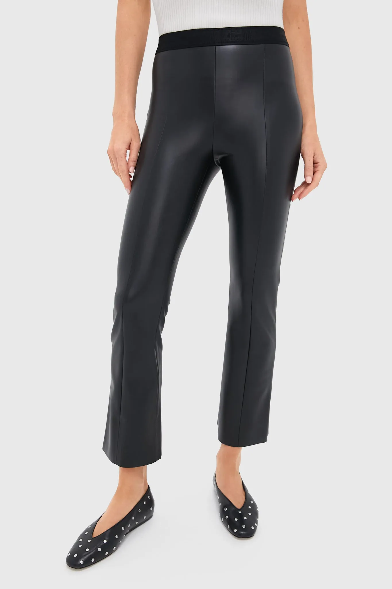 Black Vegan Leather Jenna Trousers