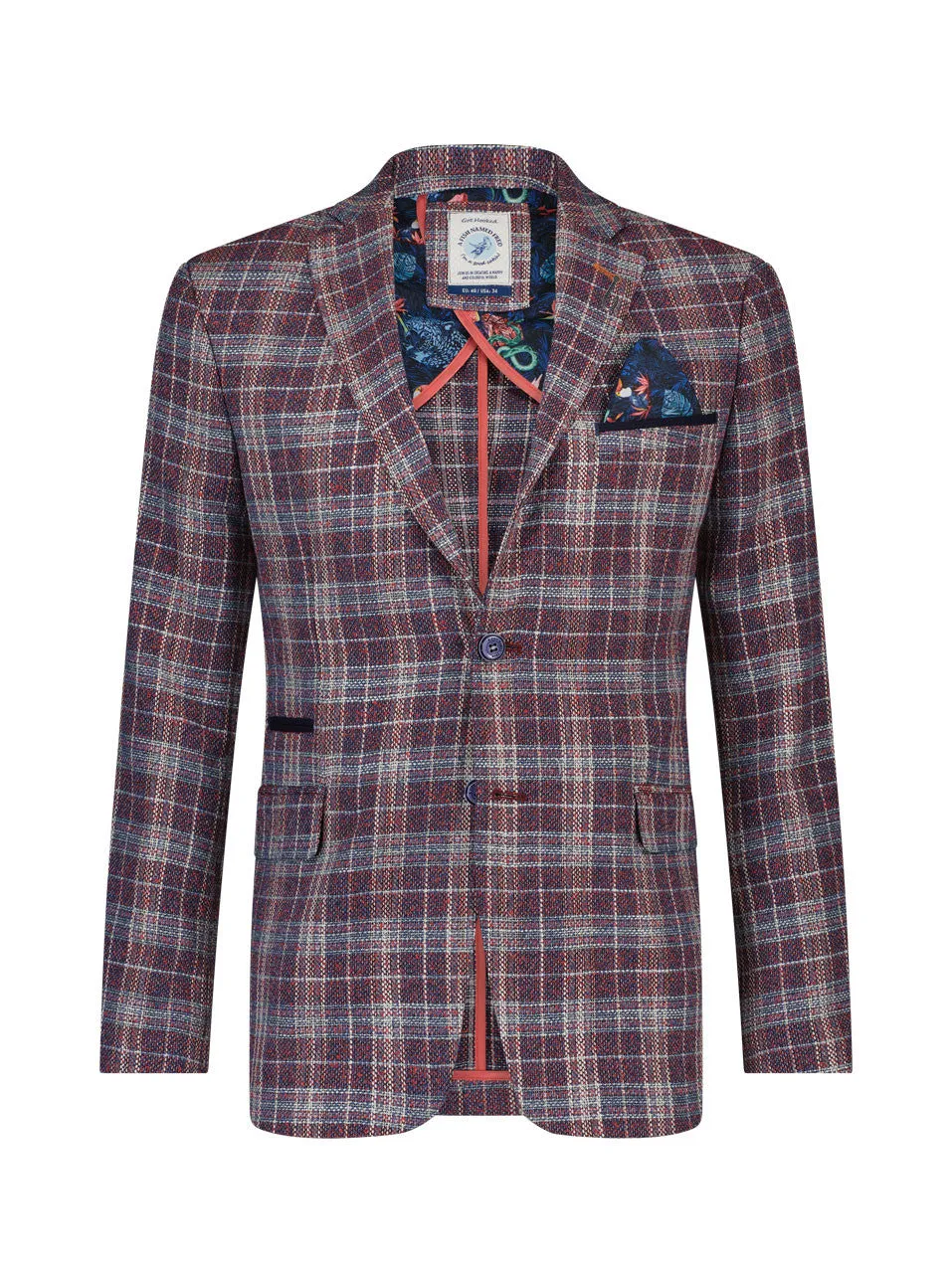 Blazer - Check - Coral Navy