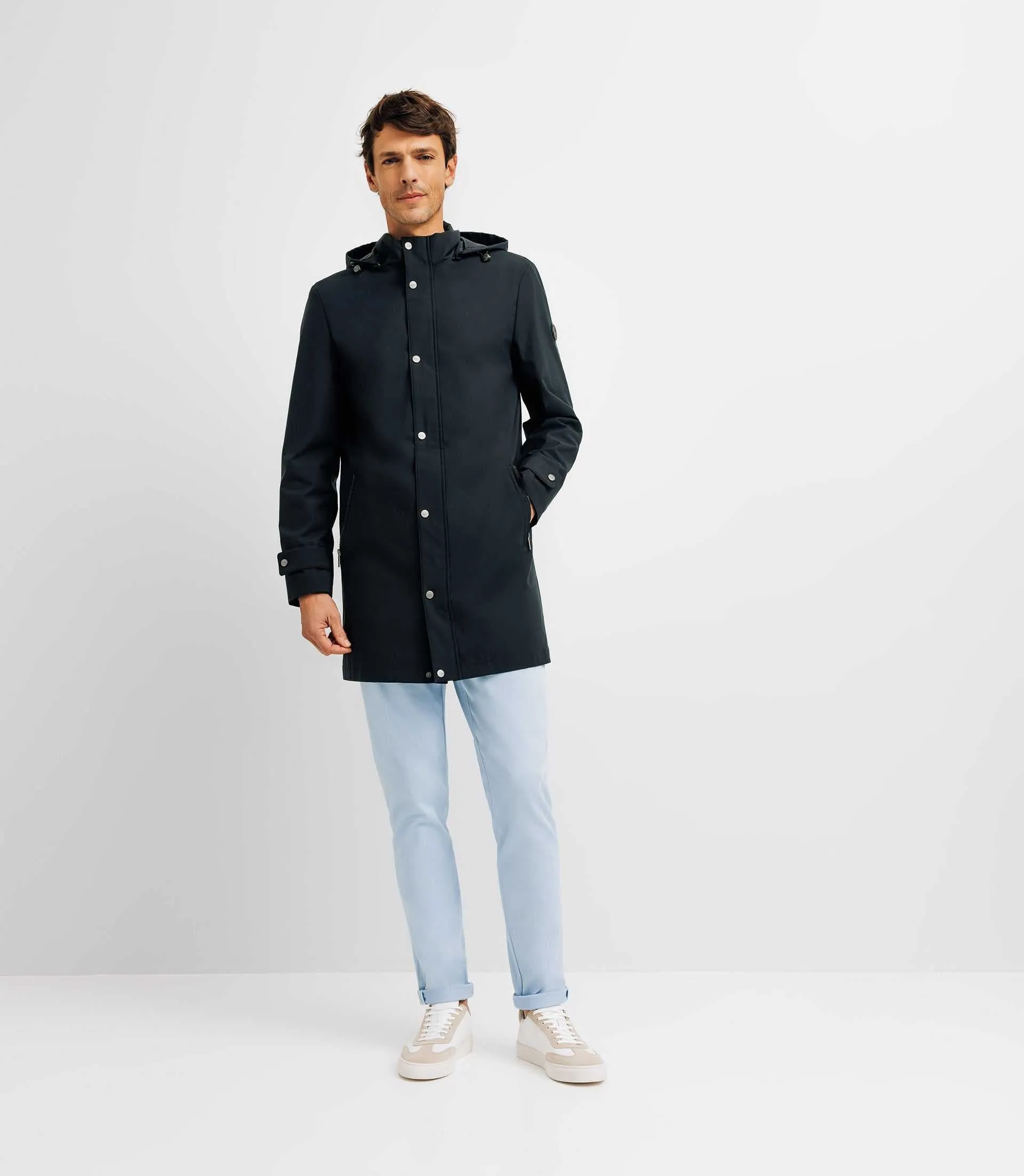 Blouson parka à capuche sport marine