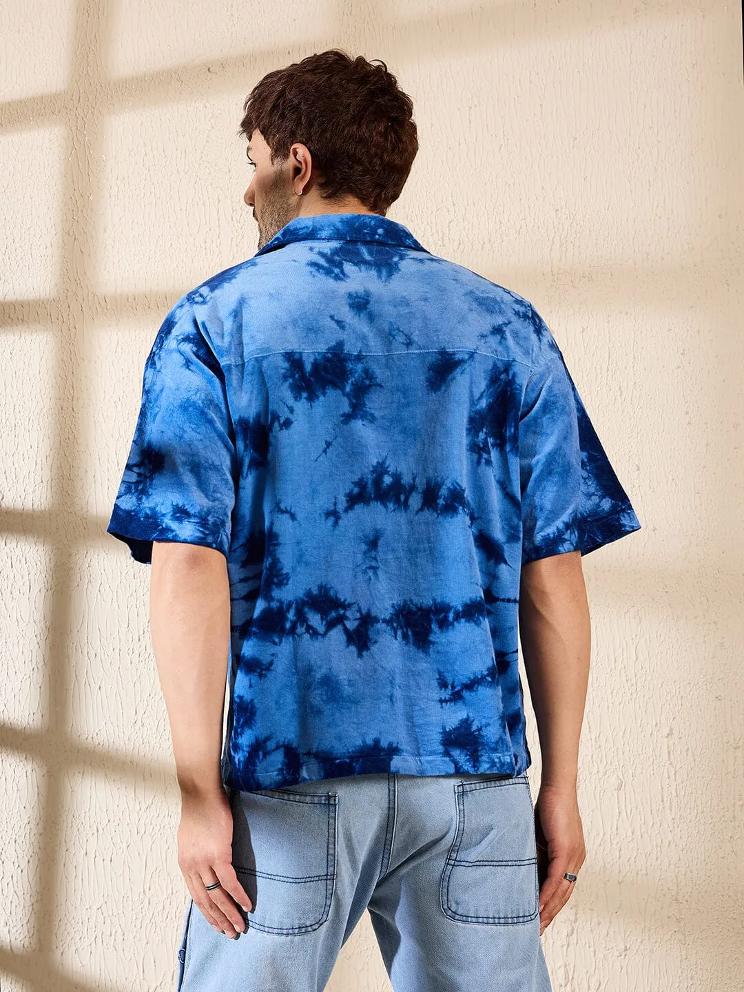 Blue Tie & Dye Corduroy Shirt