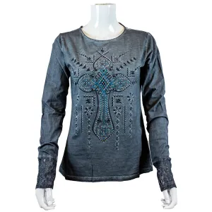 BOL Women's Rhinestone Long Sleeve Top