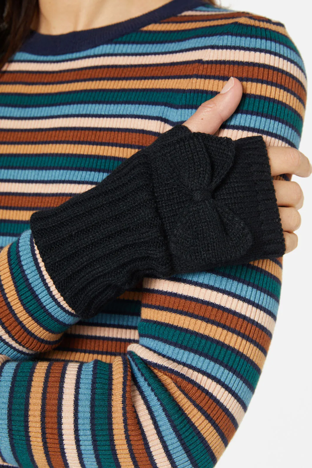 Bow Fingerless Gloves