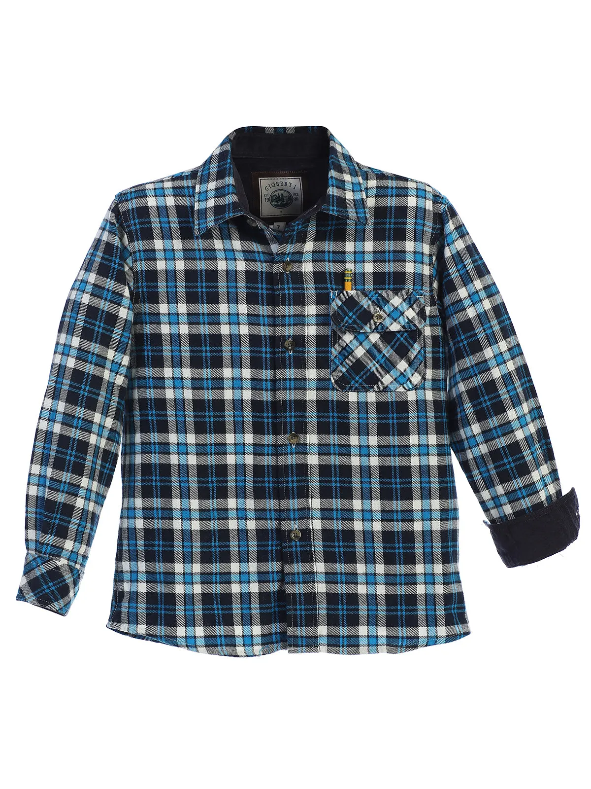 Boy's (8-18) Plaid Flannel w/ Corduroy Contrast