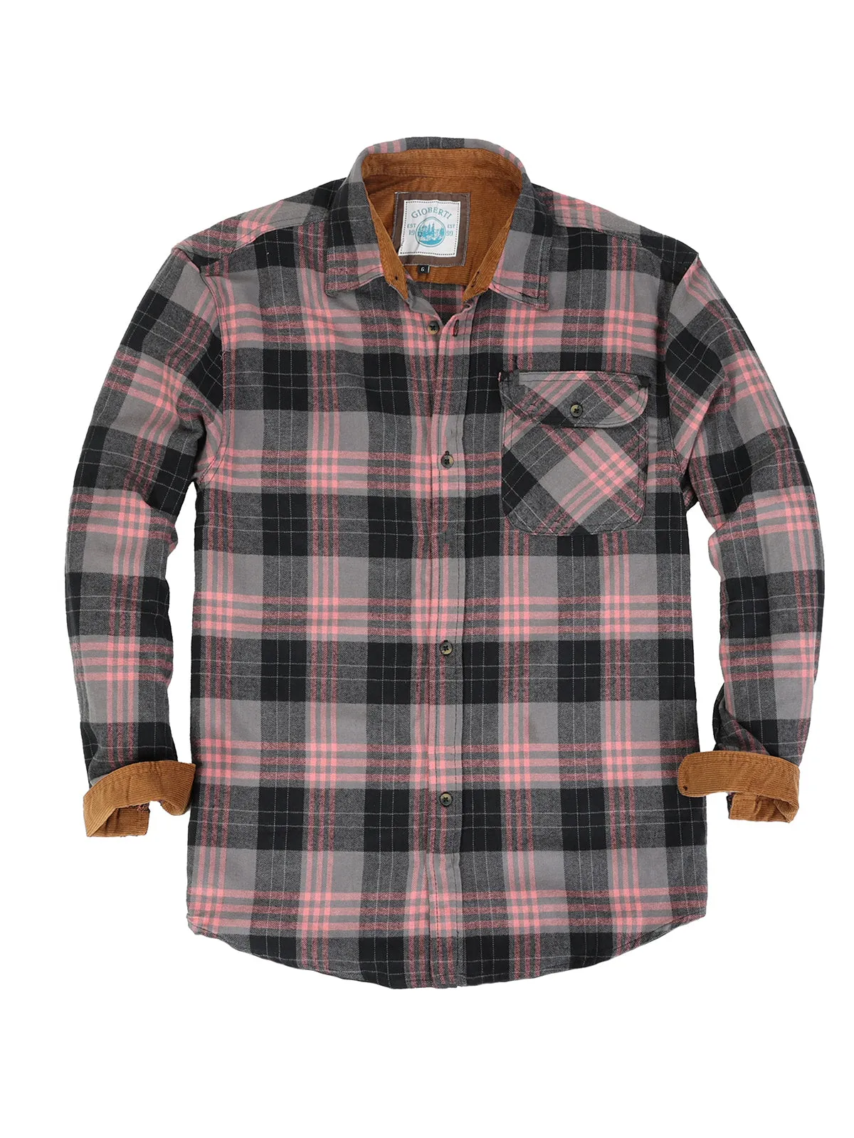 Boy's (8-18) Plaid Flannel w/ Corduroy Contrast