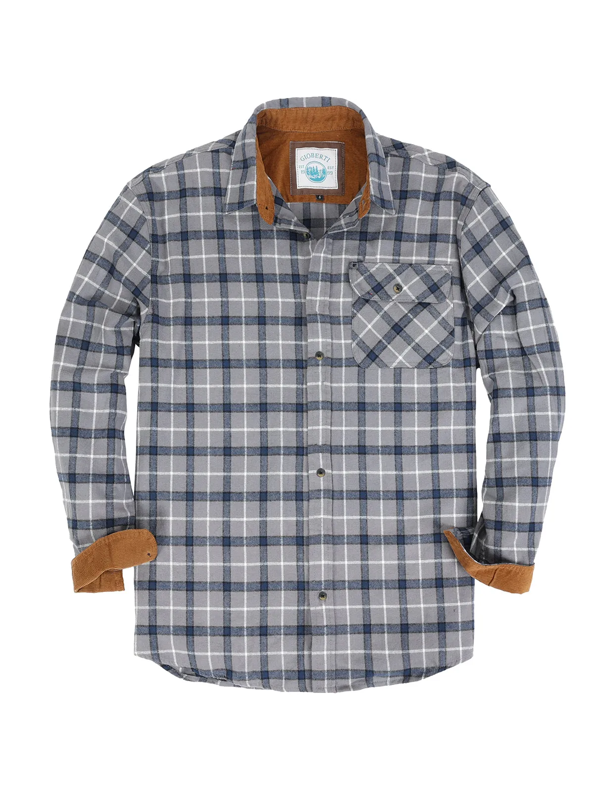 Boy's (8-18) Plaid Flannel w/ Corduroy Contrast