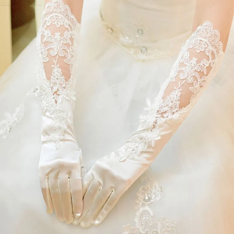 Bridal Embroidery Long Gloves